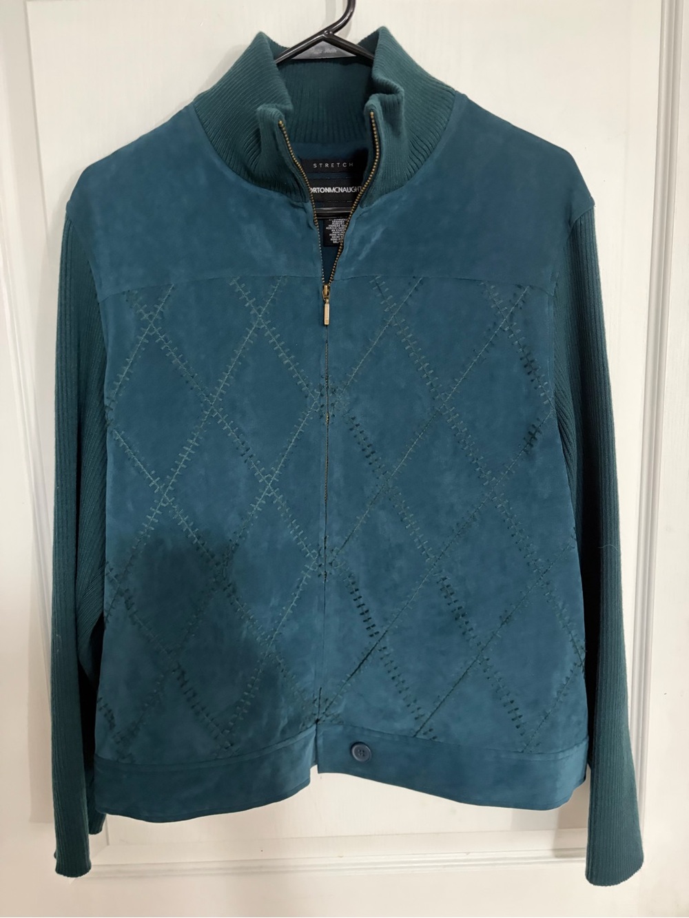 Norton Mc Naughton  Teal stretch quilted Zip-Front Women's Jacket
